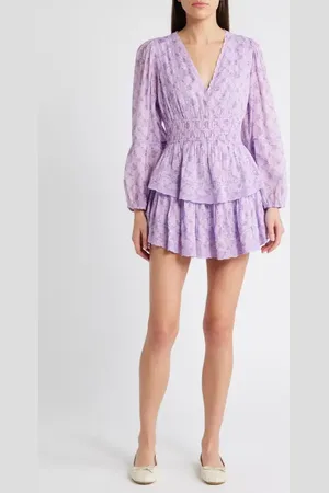 LOVESHACKFANCY Rosamina Long Sleeve Cotton Minidress in at Nordstrom, Size Small