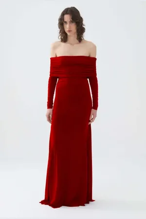 Nocturne Off-The-Shoulder Maxi Dress in at Nordstrom, Size Small