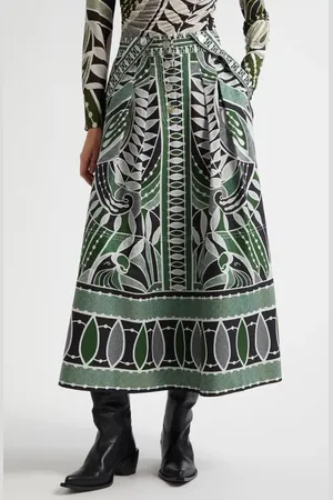 Farm Rio Mixed Print Cotton Skirt in at Nordstrom, Size Xx-Small