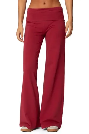 Edikted Wide Leg Foldover Pants in at Nordstrom, Size X-Small