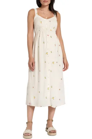 Séraphine Embroidered Button-Down Maternity/Nursing Sundress in at Nordstrom, Size 10