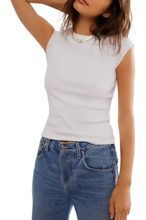 Free People Ever Had Cap Sleeve Cotton T-Shirt in at Nordstrom, Size Small