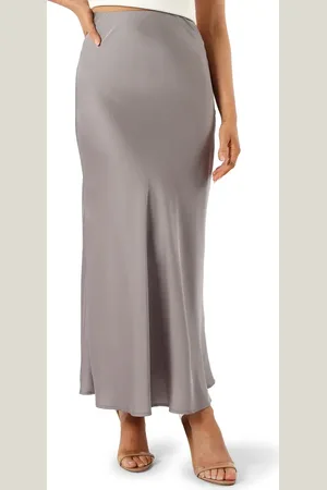Petal & Pup Nellie Satin Midi Skirt in at Nordstrom, Size Small
