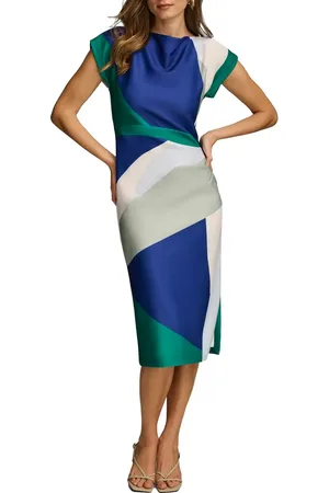 Donna Karan Colorblock Scuba Knit Midi Dress in at Nordstrom, Size 6
