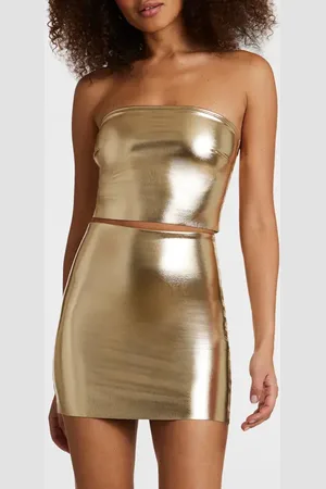 Commando Metallic Faux Leather Crop Tube Top in at Nordstrom, Size Large