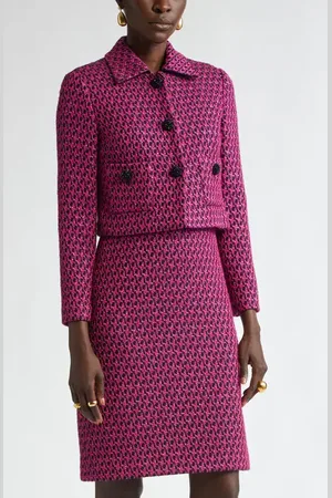 ST. JOHN Honeycomb Tweed Knit Crop Jacket in at Nordstrom, Size 10