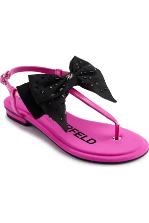 Karl Lagerfeld Cristi Bow T-Strap Sandal in at Nordstrom, Size 6