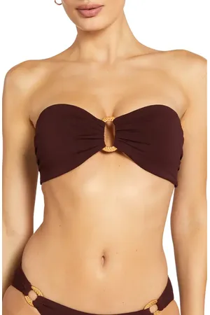Robin Piccone Margot Ring Bandeau Bikini Top in at Nordstrom, Size Large
