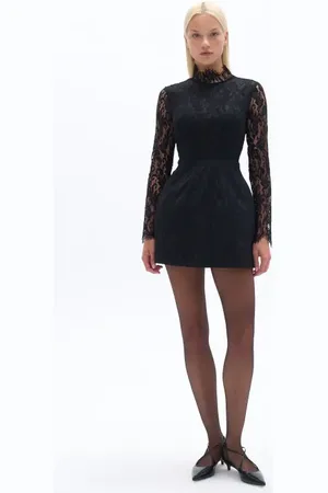 Nocturne Lace Long Sleeve Minidress in at Nordstrom, Size X-Small