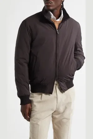 Thom Sweeney Water Resistant Japanese Nylon Bomber Jacket in at Nordstrom, Size Xx-Large