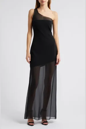 Lulus One-Shoulder Mixed Media Gown in at Nordstrom, Size X-Small