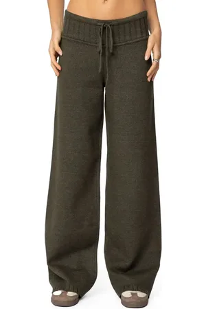 Edikted Russell Wide Leg Sweater Knit Pants in at Nordstrom, Size Large
