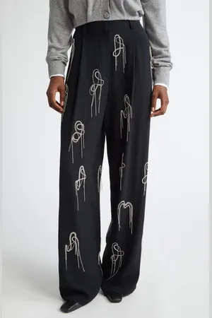 DRIES VAN NOTEN Porter Embellished Wide Leg Pants in at Nordstrom, Size 2 Us