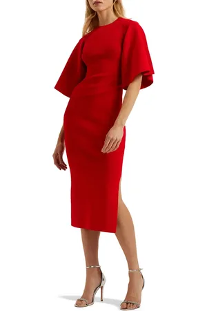 Ted Baker Lounia Fluted Sleeve Body-Con Sweater Dress in at Nordstrom, Size 1