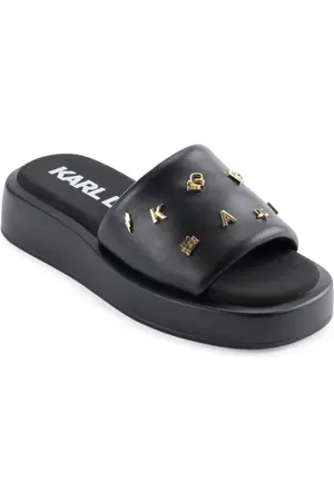 Karl Lagerfeld Opal Studs Platform Slide Sandal in at Nordstrom, Size 8