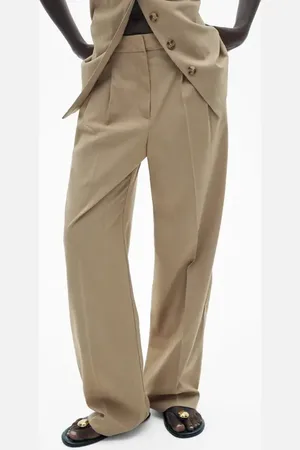 MANGO Pleated Straight Leg Pants in at Nordstrom, Size Small