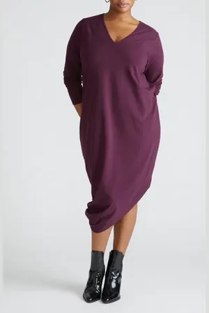 UNIVERSAL STANDARD Iconic Geneva Long Sleeve Asymmetric Dress in at Nordstrom