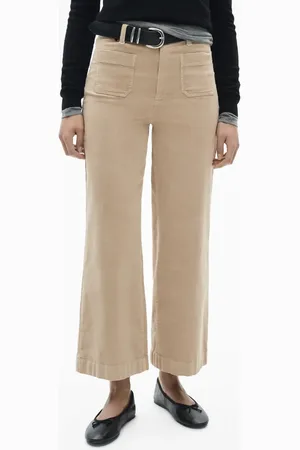 MANGO Catherin High Waist Crop Wide Leg Corduroy Culotte Pants in at Nordstrom, Size 10
