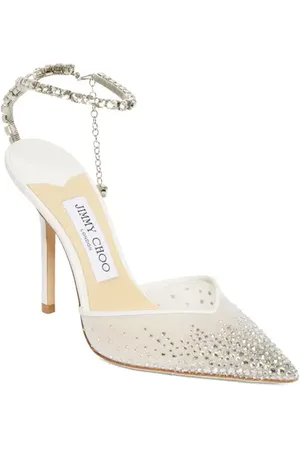Jimmy Choo Saeda Crystal Ankle Strap Pointed Toe Pump in at Nordstrom, Size 7Us