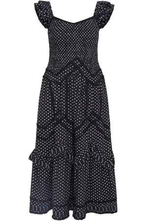 LOVESHACKFANCY Brin Flutter Sleeve Tiered Maxi Sundress in at Nordstrom, Size X-Small