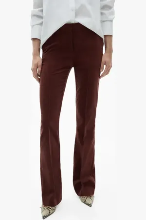 MANGO Pleated Velvet Straight Leg Pants in at Nordstrom, Size 2