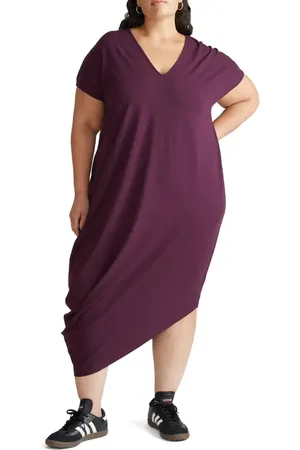 UNIVERSAL STANDARD Geneva Asymmetric T-Shirt Dress in at Nordstrom, Size Xl