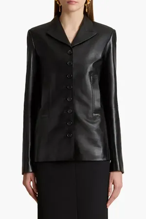 Khaite Saraphina Lambskin Leather Jacket in at Nordstrom, Size 12