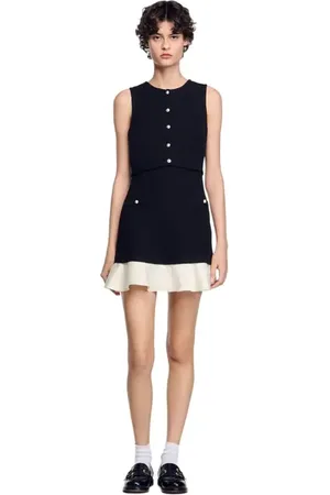 Sandro Two-tone tweed mini dress in at Nordstrom, Size 38 Eu
