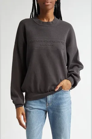 Alexander Wang Embossed Logo Crewneck Sweater in at Nordstrom, Size X-Small