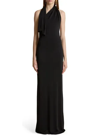 Khaite Roza Scarf Detail Jersey Gown in at Nordstrom, Size Small