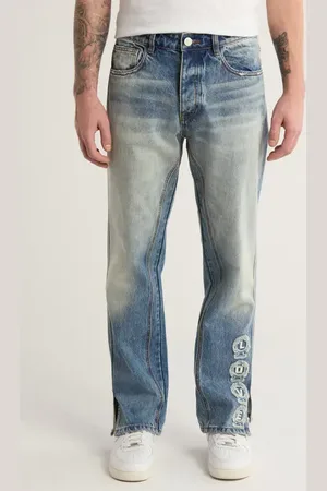 Diet Starts Monday Love Embroidered Distressed Straight Leg Jeans in at Nordstrom, Size 30