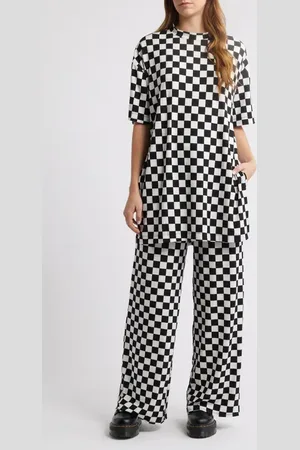 Dressed in Lala Leveled Up Ribbed Oversize T-Shirt & High Waist Pants Set in at Nordstrom, Size X-Large