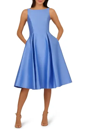 Adrianna Papell Sleeveless Mikado Fit & Flare Midi Dress in at Nordstrom, Size 10
