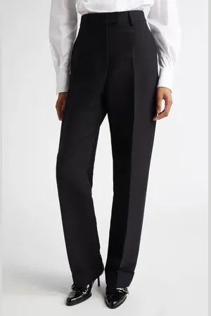 Salvatore Ferragamo Straight Leg Trousers in at Nordstrom, Size 4 Us