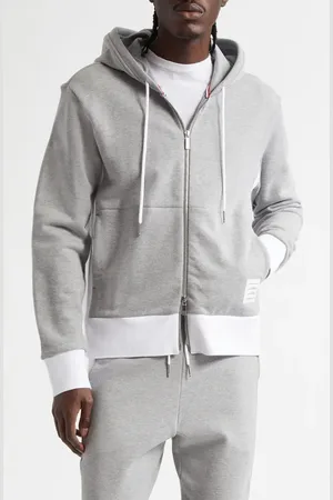 Thom Browne Engineered 4-Bar Cotton French Terry Zip-Up Hoodie in at Nordstrom, Size 3