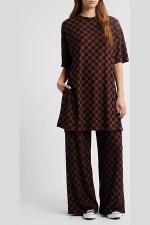 Dressed in Lala Leveled Up Ribbed Oversize T-Shirt & High Waist Pants Set in at Nordstrom, Size Small