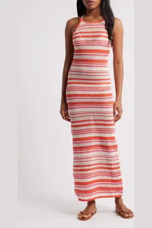 Rip Curl Sun to Sea Stripe Open Stitch Maxi Dress in at Nordstrom, Size X-Small
