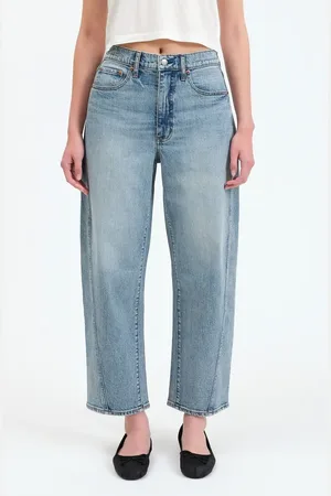 Danny Daze Westward High Waist Ankle Barrel Jeans in at Nordstrom, Size 29