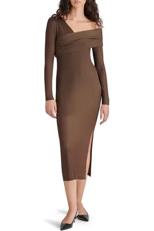 Steve Madden Bevelyn One-Shoulder Long Sleeve Body-Con Midi Dress in at Nordstrom, Size Small