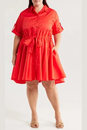 HARSHMAN Meadow Tie Waist Shirtdress in at Nordstrom, Size 2X