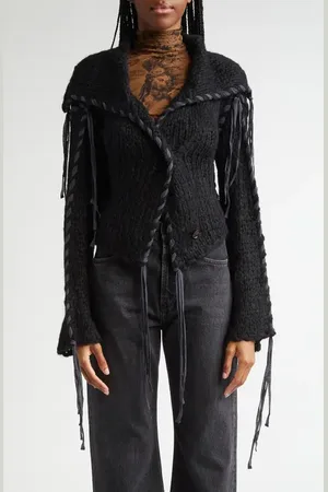 Acne Studios Ribbon Lacing Cardigan in at Nordstrom, Size Medium