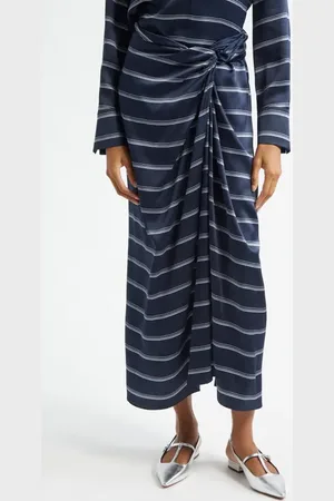 Vince Rugby Stripe Gathered Satin Skirt in at Nordstrom, Size 00