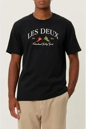 Les Deux Ivy League Embroidered Organic Cotton T-Shirt in at Nordstrom, Size Small