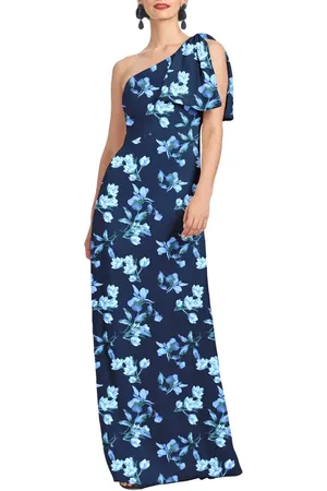 Sachin & Babi Chelsea Floral Print One-Shoulder Georgette Gown in at Nordstrom, Size 4