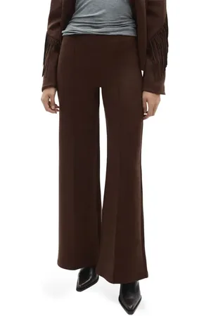 MANGO Faux Suede Effect Wide Leg Pants in at Nordstrom, Size X-Large
