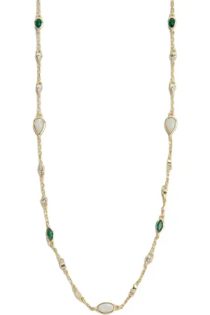 Argento Vivo Sterling Silver Opal & Cubic Zirconia Necklace in at Nordstrom