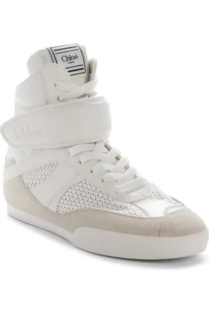 Chloé Kick Leather & Mesh High Top Sneaker in at Nordstrom, Size 7Us