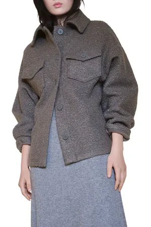 MANGO Boucl?? Jacket in at Nordstrom, Size Large