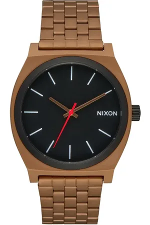 Nixon The Time Teller Bracelet Watch, 37mm in Bronze /Black at Nordstrom