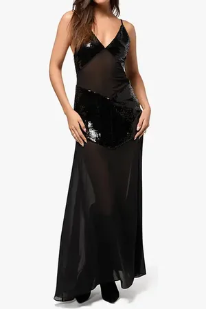 WeWoreWhat Sheer Panel Maxi Dress in at Nordstrom, Size 0